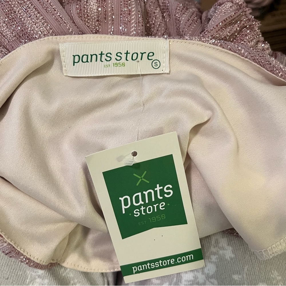 Pants Store Dress Sz S Pink Glitter One Shoulder Sparkle Grecian Cocktail NWT - Picture 6 of 8